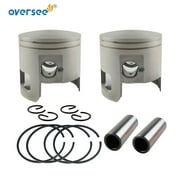 OVERSEE 2pcs 66T-11631 Piston STD Set For Yamaha Outboard Motor 2T Parsun 40HP E40MH 40X
