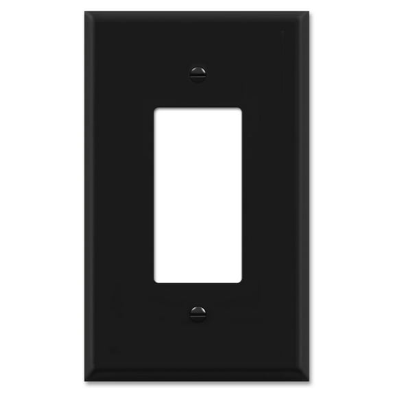 OVERSIZED 1 Gang Rocker - Decora Black Metal Wall Plate - Switch Plate for Decora Style Light Switches, GFCI, Electrical Plug Outlets, Steel Painted Black - UL Listed, 5.5" x 3.5" - Made in USA