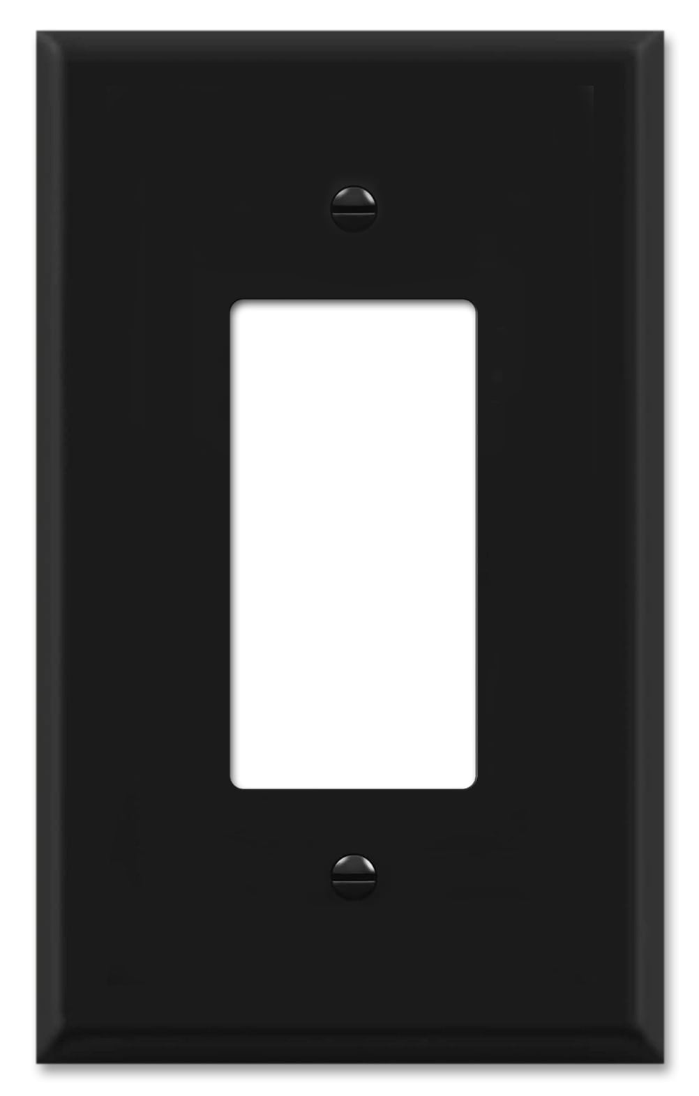 Single Rocker Outlet OVERSIZED 1 Gang Rocker - Decorator Black Metal Wall Plate - Switch ...