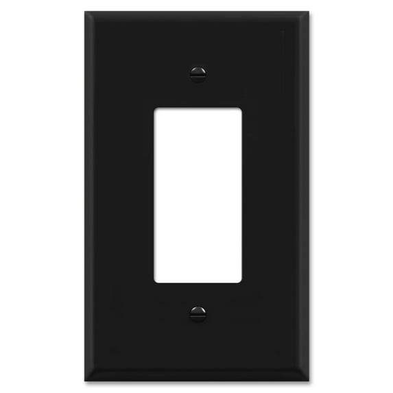 OVERSIZED 1 Gang Rocker - Decorator Black Metal Wall Plate - Switch Plate for Decorator Style Light Switches, GFCI, Electrical Plug Outlets, Steel Painted Black - UL Listed, 5.5" x 3.5" - Made in USA