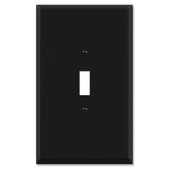 OVERSIZED 1 Gang Toggle Metal Light Switch Plate Cover - One Gang Jumbo Wall Plate for Toggle Style Light Switches, Steel Painted Black - UL Listed, 5.5" x 3.5" - Made in USA