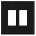 thumbnail image 1 of OVERSIZED 2 Gang Rocker - Decorator Metal Switch Plate - Wall Plate for Decorator Light Switches, GFCI, Electrical Plug Outlets, Stainless Steel Painted Black - UL Listed, 5.5" x 5.5" - Made in USA, 1 of 6