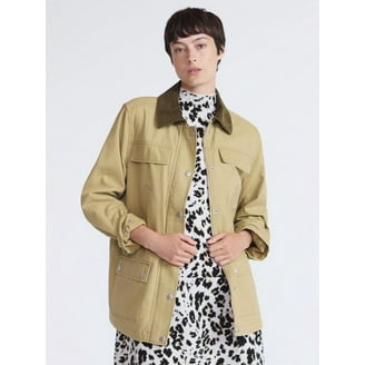 Scoop Women's Crinkle Faux Patent Leather Cropped Bomber