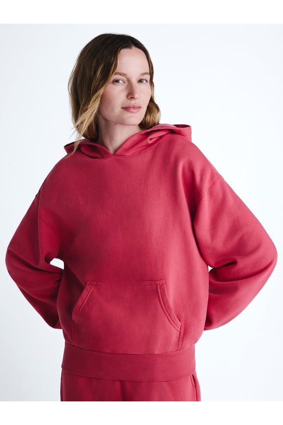 Women's and Women's Plus Mineral Wash Oversized Hoodie, Sizes XS-4X