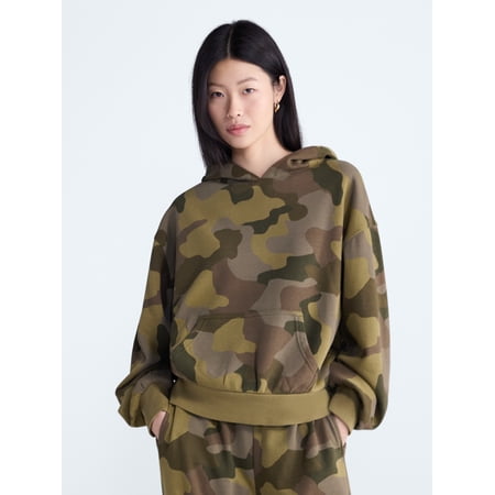 Scoop Women’s and Women’s Plus Oversized Cropped Hoodie, Sizes XS-4X