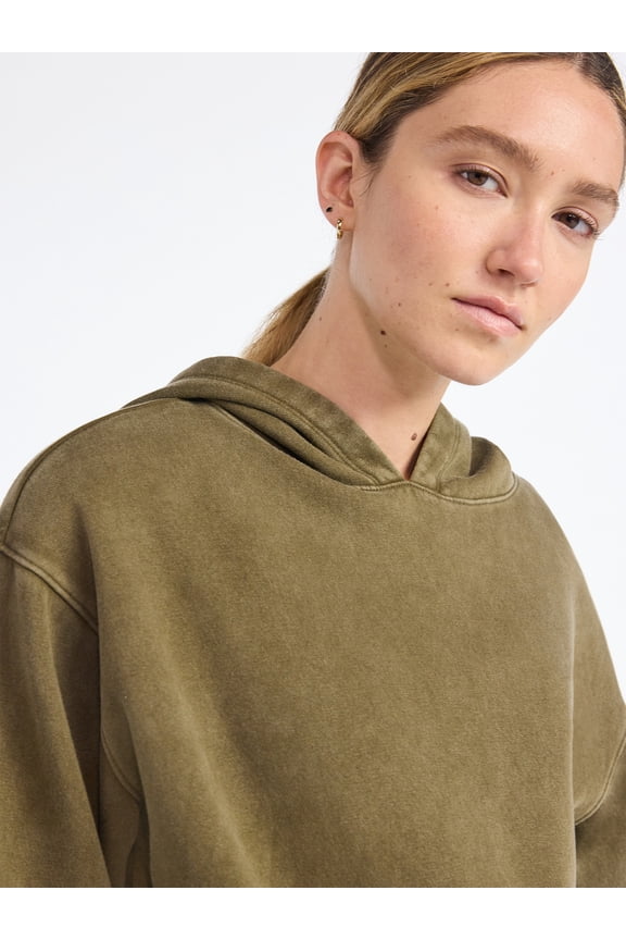 Women's and Women's Plus Mineral Wash Oversized Hoodie, Sizes XS-4X