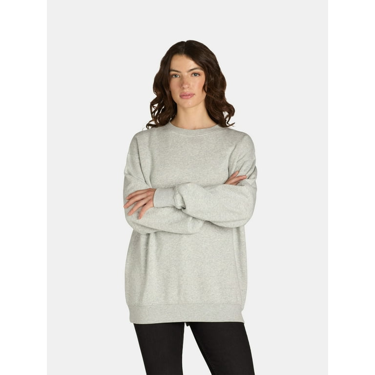 Grey oversized sweatshirt womens deals