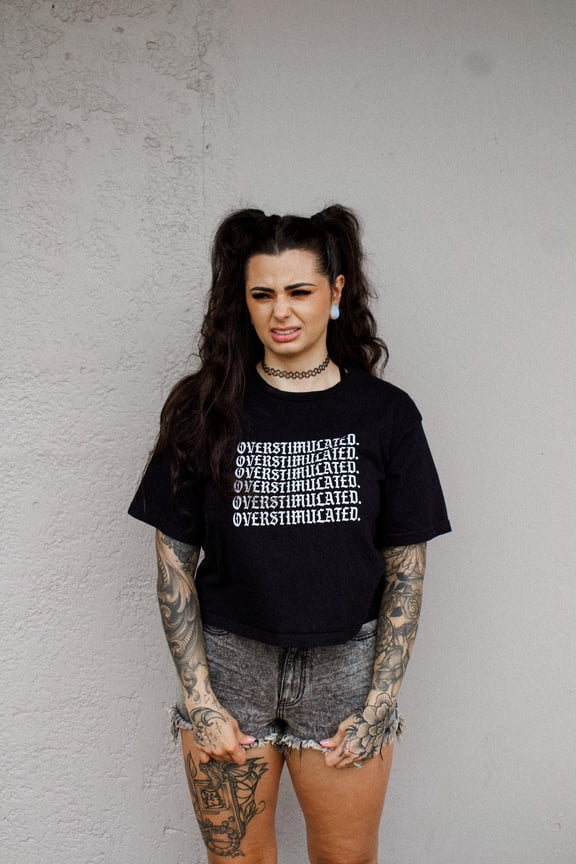 OVERSTIMULATED Crop Top Overstimulated mom ORIGINAL Design Alt Apparel Soft Cropped tee 17