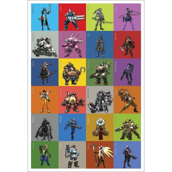 OVERWATCH ALL CHARACTERS POSTER GAME