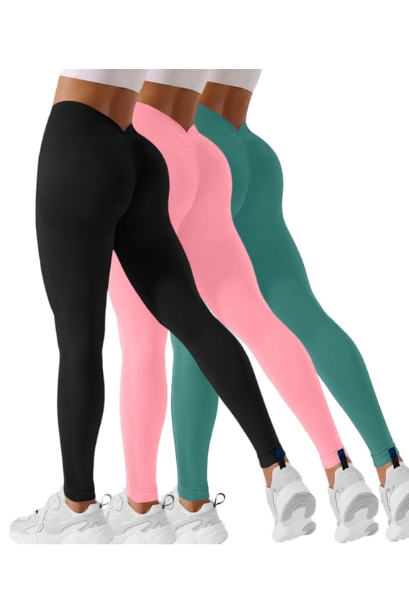 Women’s Scrunch Butt Lifting Leggings High Waist Seamless Workout Yoga Pants with V Back Tummy Control