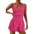 thumbnail image 1 of OVESPORT Womens Workout Rompers Running Outfits Padded Bra Tennis Exercise Jumpsuits Gym Clothes, 1 of 9