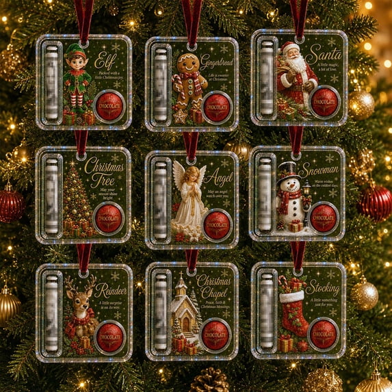 OVFUIZ Christmas Cash Gift Ornaments Cash and Candy Holder, Clear Acrylic Hanging Gift Container for Christmas Tree Holiday Decor Display