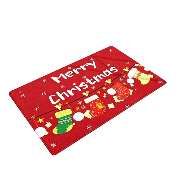 OVFUIZ Christmas Door Mat 16x24in Diatomaceous Earth Grip-Enhanced Absorbent Rug Christmas Welcome Mat for Entryway Kitchen Living Room Home Decorations