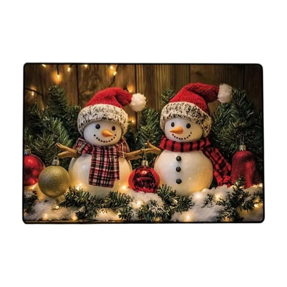 OVFUIZ Christmas Door Mat 24x16in Grip-Enhanced Absorbent Rug Christmas Welcome Mat for Front Door Entryway Kitchen Home Decorations