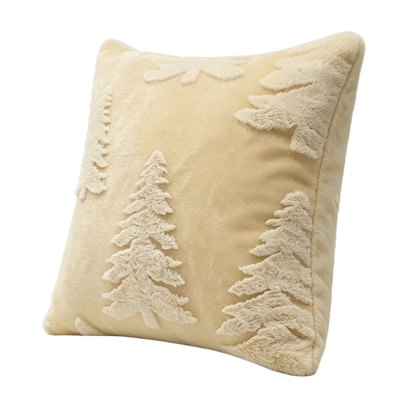 OVFUIZ Christmas Pillow Covers 18x18 with Embroidered Christmas Tree Design Throw Pillow Case for Sofa Couch Living Room and Bedroom Festive Holiday Decorations