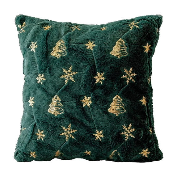 OVFUIZ Christmas Pillow Covers 18x18 with Snowflake and Christmas Tree Patterns Decorative Throw Pillow Case for Sofa Couch Living Room Holiday Decorations