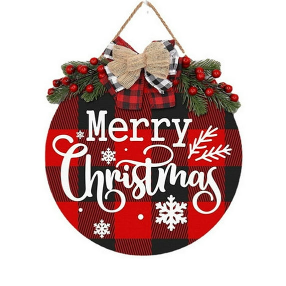 OVINYER Christmas Signs Merry Christmas Ornaments Garland Listing Rustic Burlap Wooden Holiday Decor Christmas Home Window Wall Farmhouse Indoor Outdoor