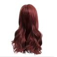 thumbnail image 1 of OVINYER Dark Red Wig Dark Red Wigs For Women Red Long Straight Layered Realistic Hair Natural Synthetic Heat Wigs, 1 of 9
