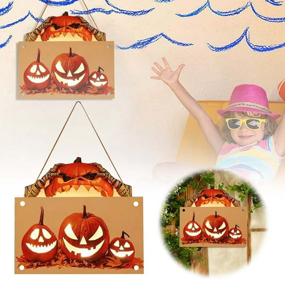 OVINYER Decorations Indoor Pumpkin Hanging Sign Front Door Welcome Sign Wall Plaque For Indoor Outdoor Decor Home Yard Decorative Signs Party Decoration Decals