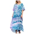 thumbnail image 1 of OVINYER Dress Women Plus Size Kaftans Casual V-Neck Long Soft Beach Maxi For Summer Classic Elegant Style, 1 of 9