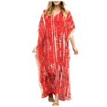 thumbnail image 1 of OVINYER Dress Women Plus Size Kaftans Casual V-Neck Long Soft Beach Maxi For Summer Leisure Relaxed Fit, 1 of 9