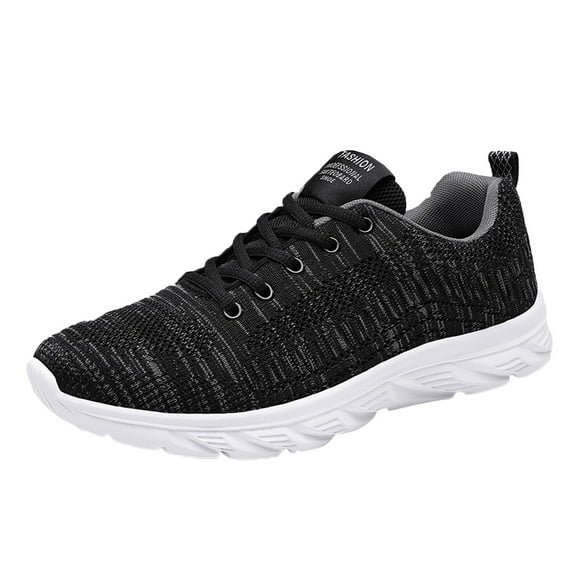 OVINYER Fashion Men Mesh Mountaineering Sport Shoes Lace Up Solid Color Running Breathable Soft Bottom Sneakers Daily Casual Footwear