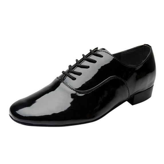 OVINYER Fashion Men's Solid Color Lace Up Rumba Waltz Prom Ballroom Latin Salsa Dance Shoes Everyday Casual Footwear
