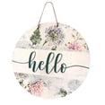 thumbnail image 1 of OVINYER Flower Welcome Door Hanger Funny Door Hanger Farmhouse Door Hanger Rustic Welcome Sign Spring Festival Wooden Hanging Sign, 1 of 8