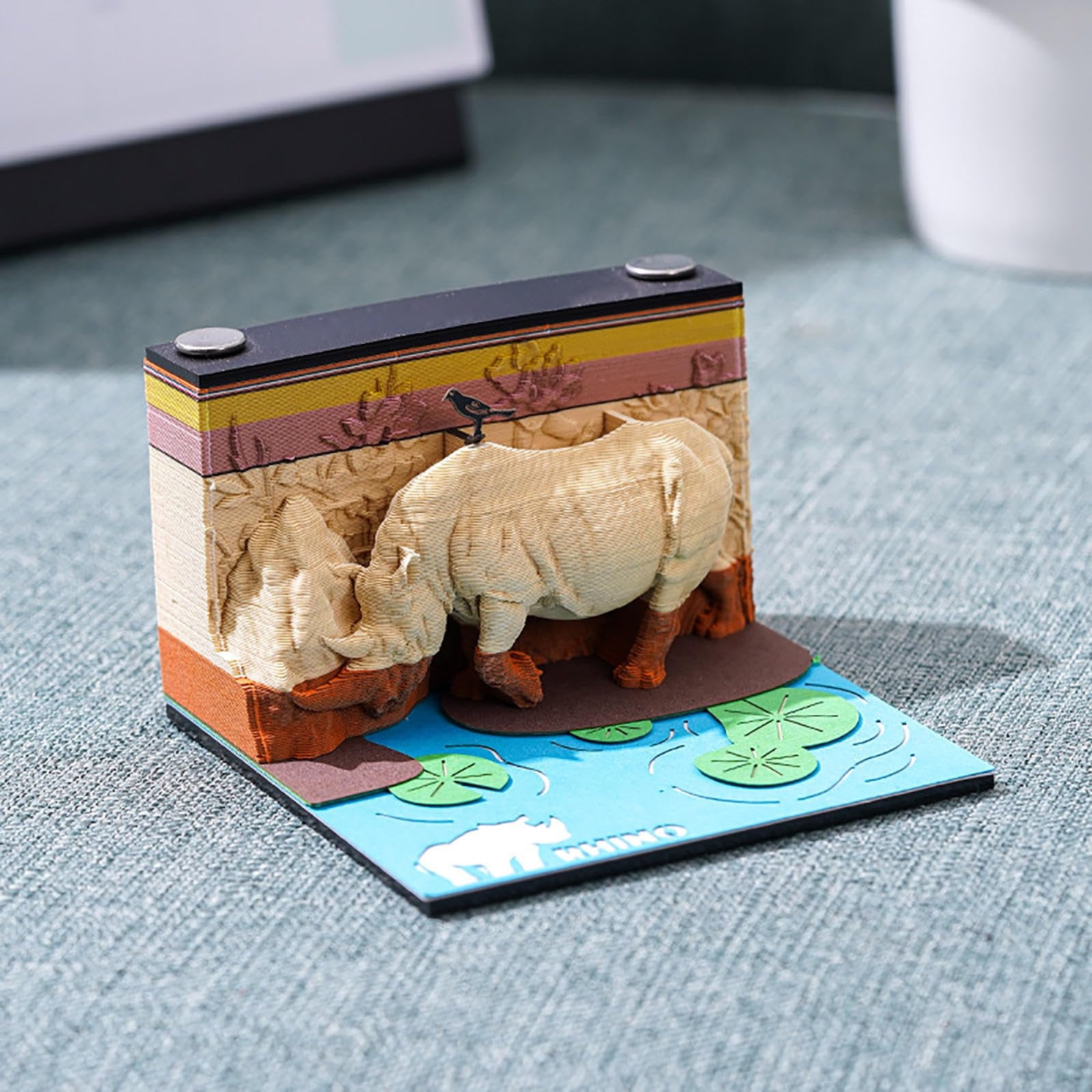OVINYER Halloween Memo Pad Timepiece Calendar Hippo 2025 Panoramic