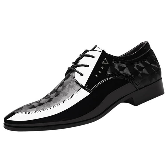 OVINYER Men Lace Business Leather Shoes Comfortable Dress Shoe Male Suit Shoes Cozy Casual Footwear