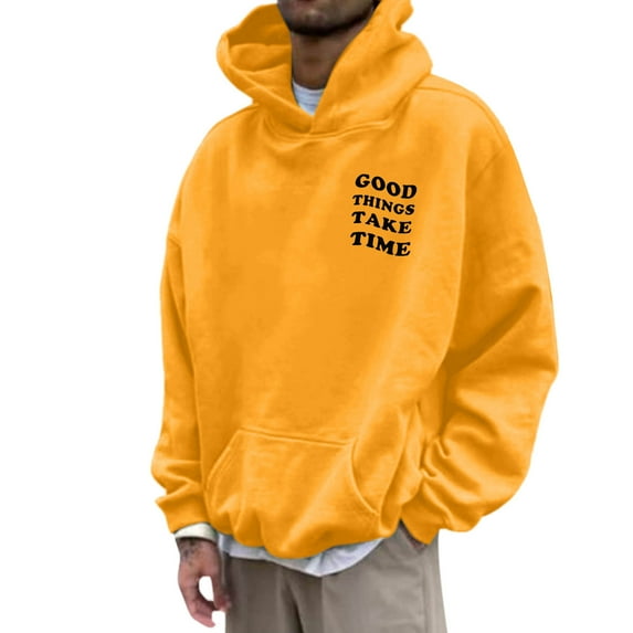 OVINYER Mens Sweatshirt Autumn Winter Fashion Casual Long Sleeved Hooded Sports Tops