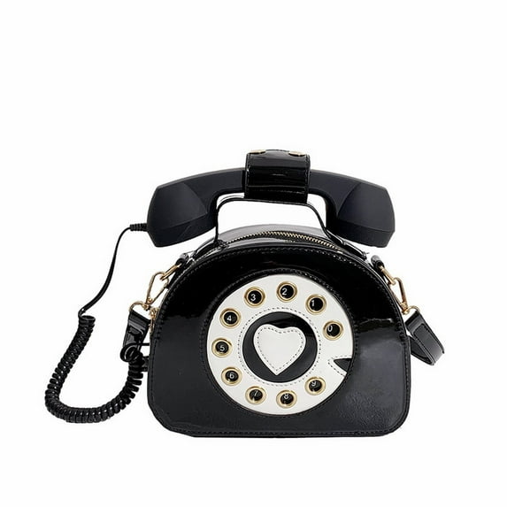 OVINYER Telephone Shaped Purse Shoulder Crossbody Tote Bags Women Retro Phone Top Handle Handbags For Girls Fashion