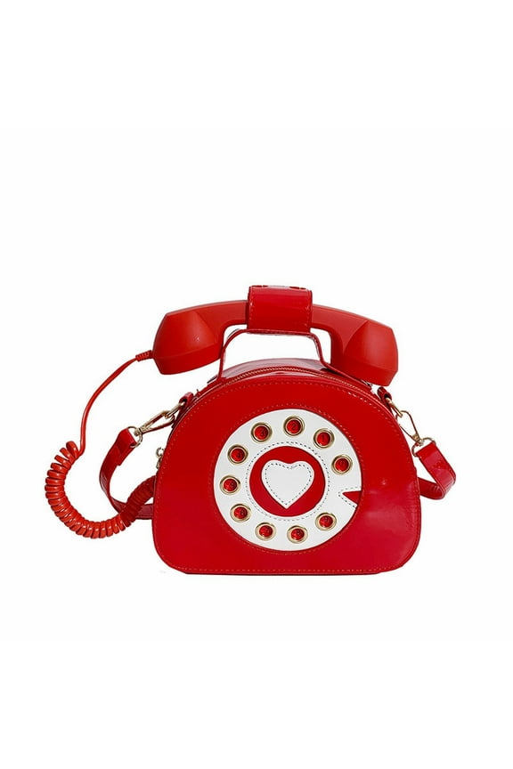 Telephone Shaped Purse Shoulder Crossbody Tote Bags Women Retro Phone Top Handle Handbags For Girls Fashion