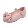 thumbnail image 1 of OVINYER Toddler Kids Girls Bowknot Dance Shoes Princess Leather Shoes Casual Cute Prewalker Footwear Classic First Walker, 1 of 7