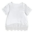 thumbnail image 1 of OVINYER Toddler Shirts For Teen Kids Girls Child Short Sleeve Lace T-Shirt Trendy Girls Fans Gift Tops Baby Lovely Dailywear, 1 of 4
