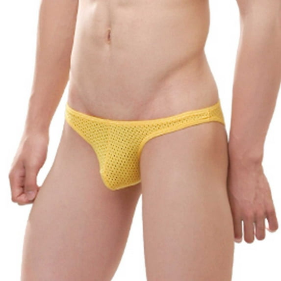 OVINYER Underwear Mens Running Sports Sexy Breathable Nylon Comfortable High Elastic Men's Briefs Underpanties Simple Undies