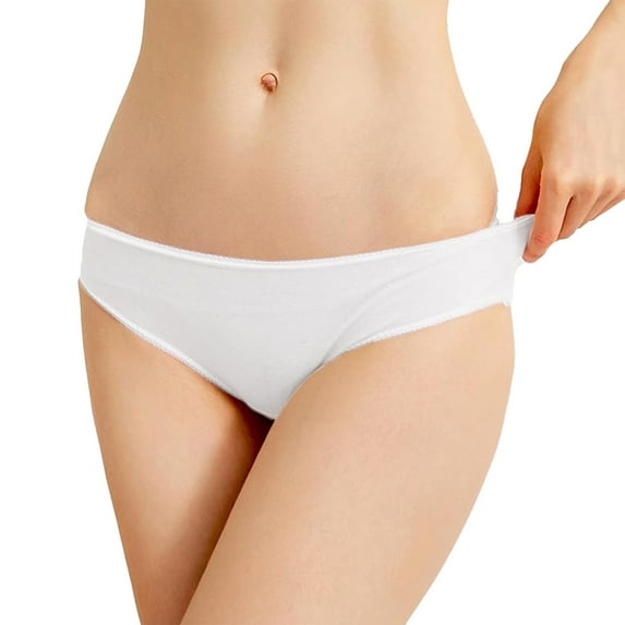 OVINYER Women Disposable Underwear For Travel Stays Cotton Panties White(5pk) Underpanties Sexy Soft Stretch Undies
