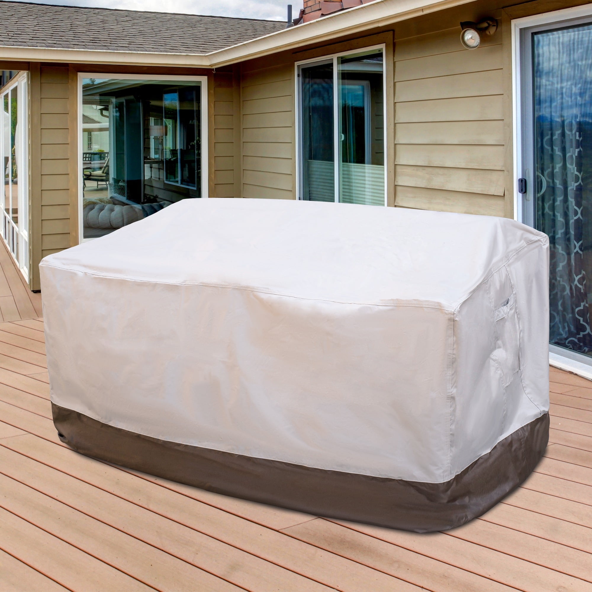 OVIOS Patio Furniture Covers Waterproof Rectangular Outdoor Furniture Cover Weatherproof Heavy Duty 210D Polyester Cover for Patio Table and Chair Set 58x31x29 inches