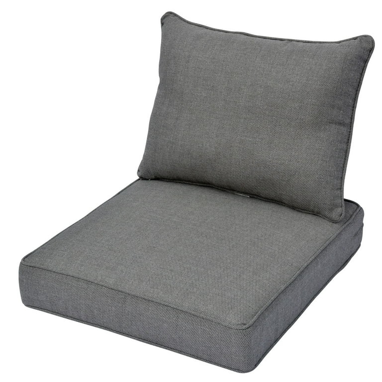 OVIOS Solid Indoor Outdoor Deep Seat Cushion Set Dark Grey