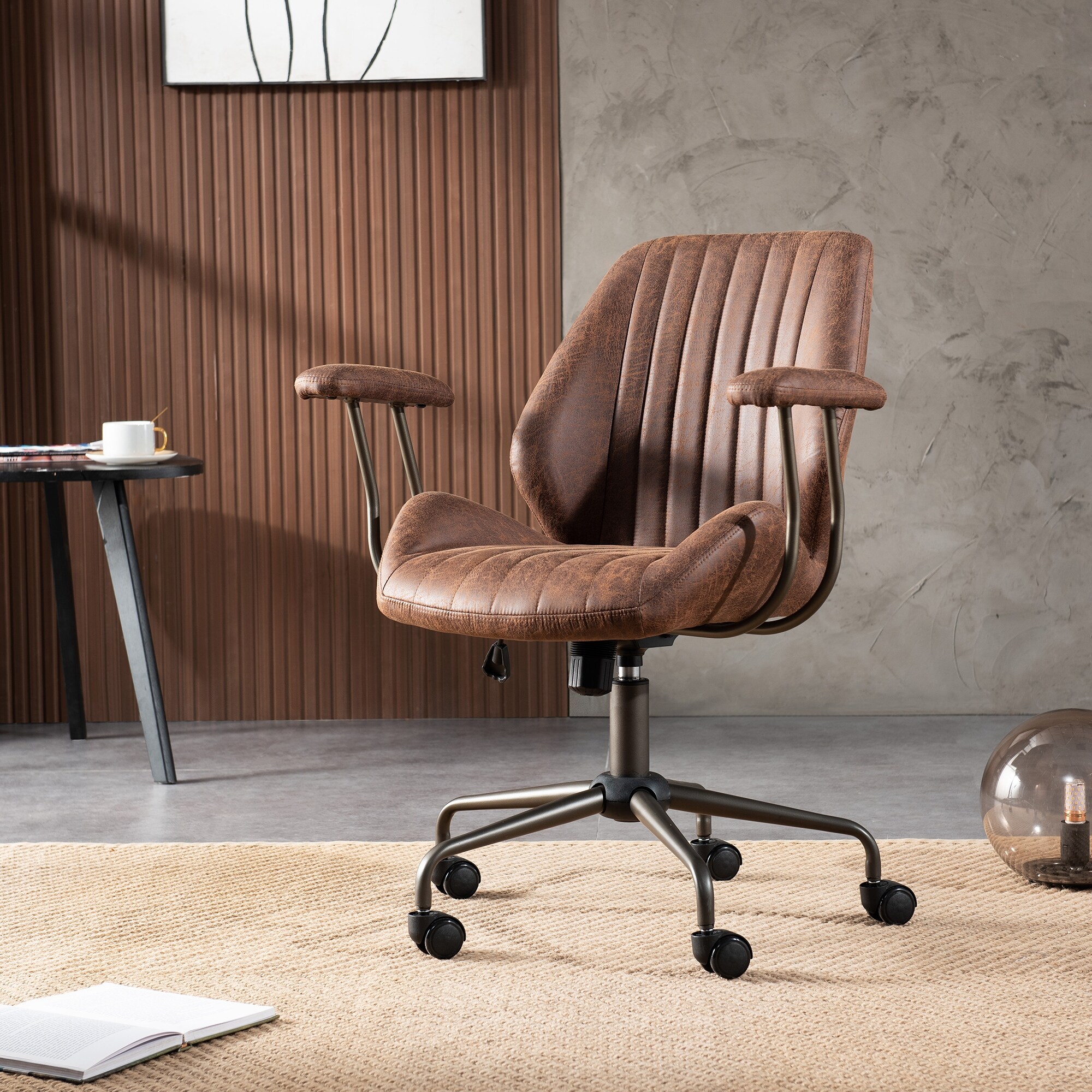 OVIOS Suede Fabric Ergonomic Office Chair Desk Chair Lumbar Support