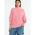 thumbnail image 1 of Scoop Women’s Oversized Cable Knit Sweater, Midweight, Size XS-XXL, 1 of 6