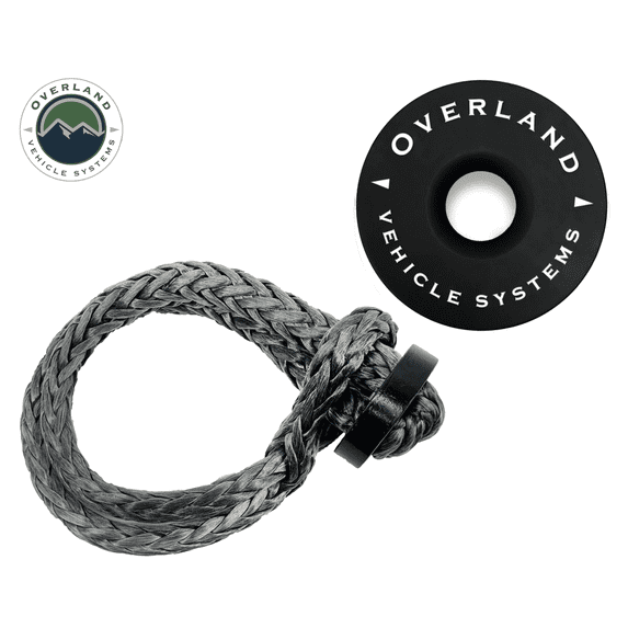 OVS Combo Pack Soft Shackle 5/8" With Collar 44,500lb and Recovery Ring 6.25" 45,000lb Black 20-6580