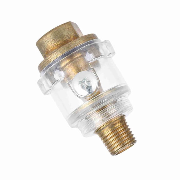 OVTSC 1/4" BSP Mini In Line Air Tool Oil Lubricator Oiler Compressor Pipe Automatic Lubrication for Pneumatic Tools Wear Reduction Zinc Alloy Gold (7.00 x 4.00 x 4.00 inches / 17.8 x 10.2 x 10.2 cm)