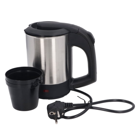OVTSC 1000W 0.5L Stainless Steel Electric Kettle Auto Shutoff Boil Dry Protection Water Boiler Heater with 2 Cups for Home Office Travel (6.3 inches / 16 cm)
