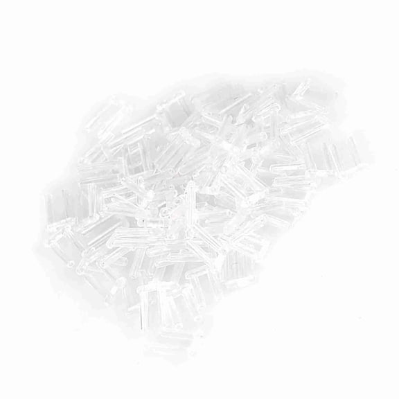 OVTSC 100pcs Premium Eyeglass Repair Kits Plastic Compression Sleeves for Rimless Glasses and Frames Accessories Tools, Clear Durable Lens Fasteners Replacement, 1.5*0.8*7.0mm / 0.06*0.03*0.28 inches