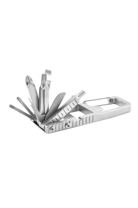 12-in-1 Multitool Keychain Pocket Screwdriver with Bottle Opener & Card Remover, Heavy Duty Stainless Steel Folding Multi Tool for Outdoor Camping & Daily Repair, 9.0x4.0 Inches