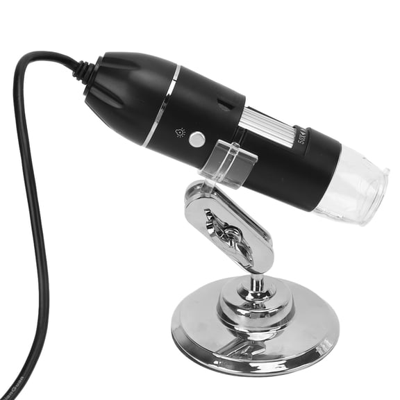 OVTSC 1600X Digital Microscope, 8 LED Flexible Rotating Electronic Microscope Camera with Stand for Android Phone and Computer, 14x10x5 inches / 35.56x25.4x12.7 cm