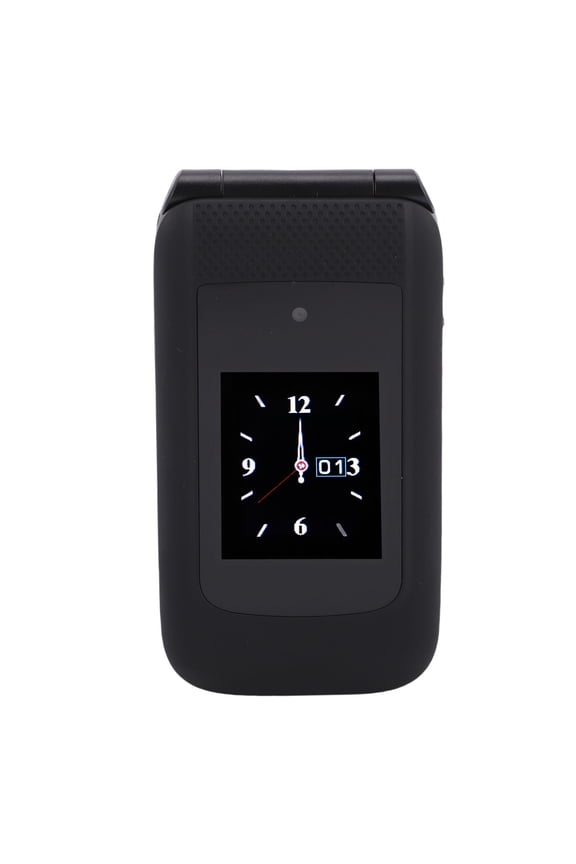 2G Senior Flip Cell Phone with 2.4 Inch / 6.1 cm Dual Screen 32MB Big Buttons Loud Speaker 5800mAh Battery FM Radio Unlocked Unbranded Mobile Device for Elderly - Black