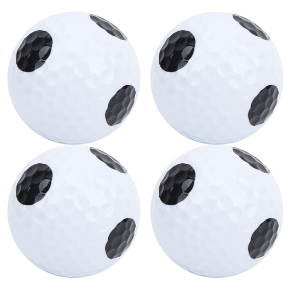 OVTSC 4Pcs Golf Putting Practice Double Layer Game Ball White Black Ball Black Dot Ball for Indoor Outdoor Training and Professional Improvement, 5.51 inches / 14.00 cm
