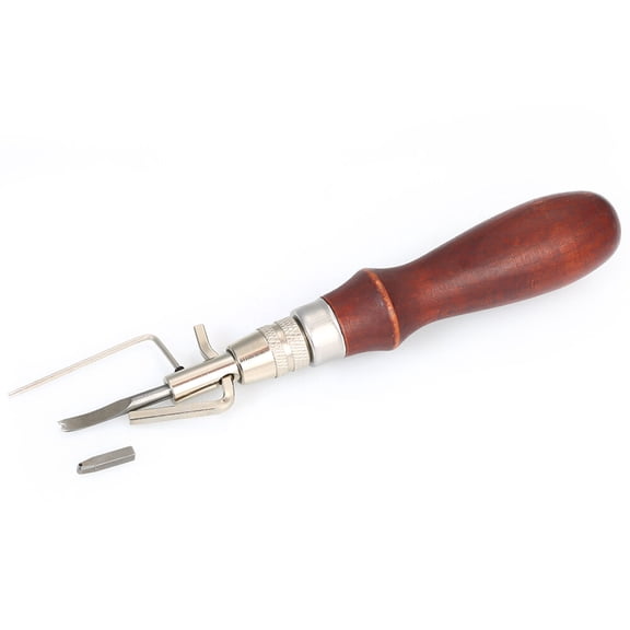 OVTSC 5 in 1 Pro Stitching Groover and Creasing Edge Beveler Set, Professional DIY Leathercraft Hand Tools for Sewing, Creasing and Edging Leather Crafts (6.3 x 3.1 x 1 inches / 16 x 8 x 2.5 cm)